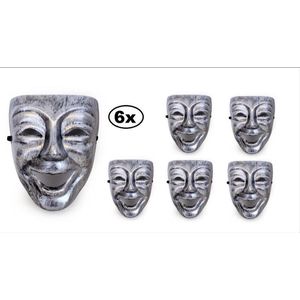 6x Masker nar zilver