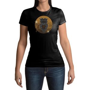 Uilen T-shirt - Dames - Maat XL - Zwart