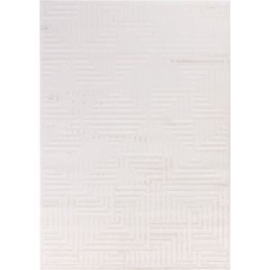 Flycarpets Cara Modern Japandi Cubico Vloerkleed - Creme - 240x340 cm