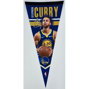 USArticlesEU - Stephen Curry - Golden State Warriors - NBA - Vaantje - Basketball - Sportvaantje - Pennant - Wimpel - Vlag - Geel/Blauw/Goud - 31 x 72 cm - Curry - Under Armour
