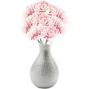 Chaks Kunstbloemen boeket dahlia - 5x - licht roze - 26 cm - bloemstuk - onderhoudsvrij