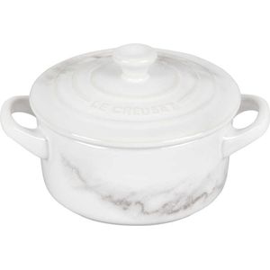 Le Creuset - Mini-Cocotte - Aardewerk - Signature - Marmer Wit - 0.25L - 10cm