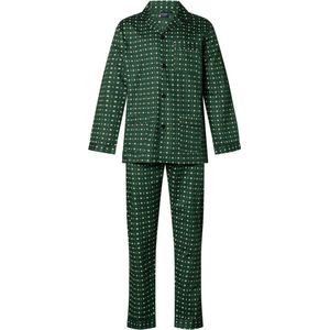 Heren pyjama poplin katoen doorknoop 9429 58 groen