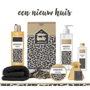 Geschenkset ""Een nieuw huis"" - 6 Producten - 830 Gram | Luxe cadeaubox - Een nieuwe woning - Wellness - Gift set Deluxe - Cadeau - Verhuisd - Cadeau Pakket - Giftset Badkamer - Samenwonen - Verhuizing - Getrouwd - Voor man & vrouw