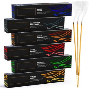 Verse handgemaakte wierookstokjes Multipack bundel 6 dozen 84 stokjes (90g) Masala Agarbatti Joss geur Aroma voor ontspanning en meditatie, Huis en Woningdecoratie