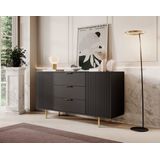 Meubella - Dressoir Nicola - Mat zwart - 150 cm