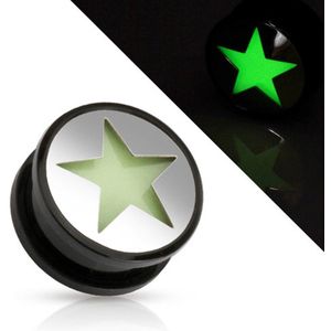 22 mm Screw-fit plug glow in the dark ster