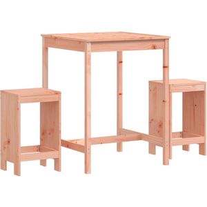 vidaXL Tuinbarset - 3-delig - Massief Douglashout Bistro Set - Tuinset - Buitentijd - Hout - Douglashout