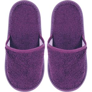 Badslippers Badstof Uni Pure met Zool Paars Maat 38 - 1 Paar