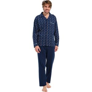Robson heren pyjama doorknoop 27232-716-6 - Blauw - L/52