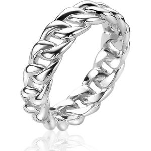 ZINZI zilveren ring gourmet schakel 5,5mm breed ZIR2117