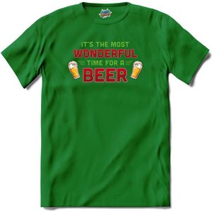 It's the most wonderful time for a beer - foute bier kersttrui - T-Shirt - Heren - Kelly Groen - Maat XXL