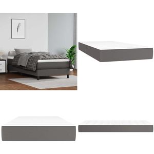vidaXL Pocketveringmatras voor kinderen 80x160 cm kunstleer grijs - Pocketveringmatras Voor Kinderen - Pocketveringmatrassen Voor Kinderen - Binnenveringsmatras - Matras