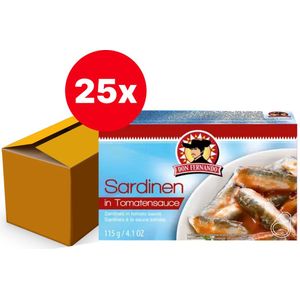 Sardines in tomatensaus 115g blik - Doos 25 stuks