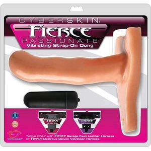 Topco cyberskin fierce passionate vibrating strap-on dong