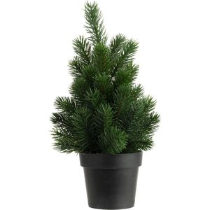 Kunstboom/kunst kerstboom groen 22 cm - Kunst kerstboompjes/kunstboompjes