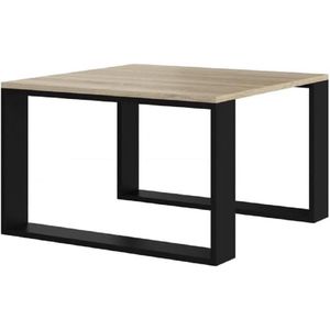 Salontafel 67 x 67 x 40 cm bijzettafel-industriële stijl-moderne woonkamer tafel Sonoma/zwart