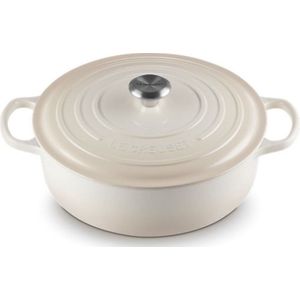 Le Creuset Lage Braad-/Stoofpan Signature Rond 30cm 6,2l Meringue Gietijzer