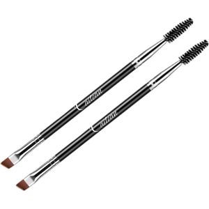 Wimper & Wenkbrauw Borstel/Kwast - 2 Stuks - Zwart/Zilver - Brush - Mascara Borsteltje - Multifunctionele Make-up Kwast - Eyebrow Brush - Wenkbrauw Kam - Wimper Kam