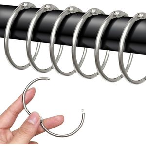 Metalen gordijnringen - 50 mm - 40 stuks - zilver