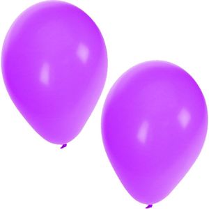 Bellatio Decorations ballonnen - 15 stuks - paars - 27 cm - verjaardag