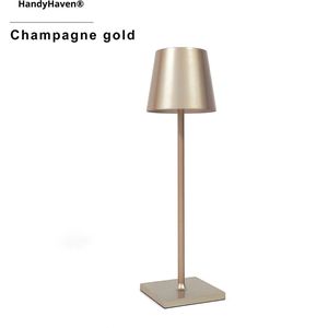 HandyHaven® - Tafellamp - Lamp - Buitenlamp - Nachtlamp - Bureaulamp - Champagne - Goud - Gold - LED verlichting - Waterbestendig - USB opladen - Lampgrootte 38x11cm - Werktijd 15-20u