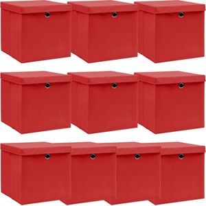 vidaXL-Opbergboxen-met-deksel-10-st-32x32x32-cm-stof-wit