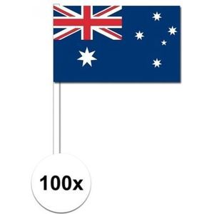 100x Australische zwaaivlaggetjes 12 x 24 cm