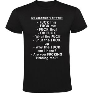 Vocabulary at work heren t-shirt| taalgebruik | werk | bedrijf | schelden  | Zwart