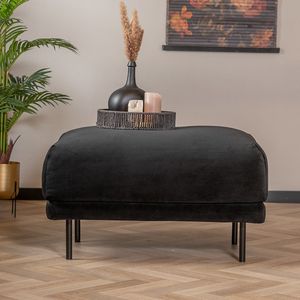 Bronx71® Hocker Denver velvet zwart