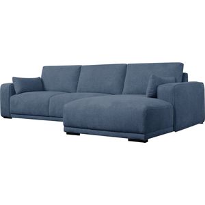 Loungebank Rechts Blauw Stof - 305x105x85cm - Zitdiepte 64cm - Giga Meubel