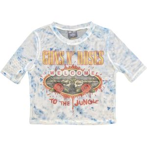 Guns N' Roses - Welcome To The Jungle LV Crop top - S - Wit/Blauw