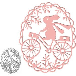 Konijnen-bloemen-kanten stansvormen voor wenskaarten en scrapbooking - Set van 2Paashaas stanssjablonen voor kaarten en papier - Set van 2