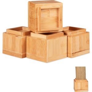 Meubelverhogers set van 4 - Voor tafels stoelen & meubels - HxBxD: ca. 10x115x115 cm - Natuurlijke kleur furniture risers