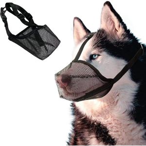 Hondenmuzzle voor grote honden, voorkomt bijten, blaffen en kauwen, muilkorf hond met mesh en verstelbare lus, muilkorf met veiligheidsriem voor kleintjes (L)