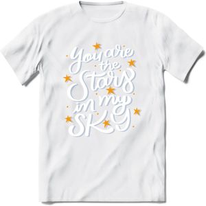 You Are The Stars In My Sky - Valentijn T-Shirt | Grappig Valentijnsdag Cadeautje voor Hem en Haar | Dames - Heren - Unisex | Kleding Cadeau | - Wit - M
