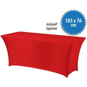 Cover Up Tafelrok Stretch - 183x76cm - Incl. Topcover - Rood