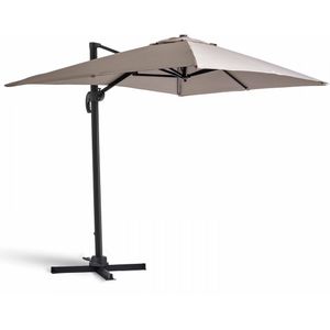 Oviala - Verstelbare parasol van 2x3m in taupekleurig aluminium