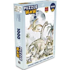 Puzzel Dinosaurus - Kinderen - Jungle - Groen - Dieren - Natuur - Legpuzzel - Puzzel 1000 stukjes volwassenen