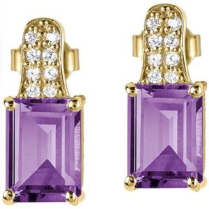 Jacques Lemans - Oorknopjes Sterling zilver verguld met Amethyst - SE-O114I