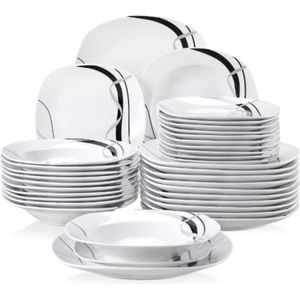 Tida Serviesset - 36 delig - 12 persoons - Wit - Dinerborden - Bordenset - Diepe borden - Ontbijtborden - Servies - Keukenservies