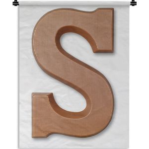 Wandkleed - Wanddoek - De letter S van chocola - 150x200 cm - Wandtapijt
