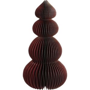 House of Seasons Papieren Kerstboom - H29,5 x Ø30 cm - Donkerrood