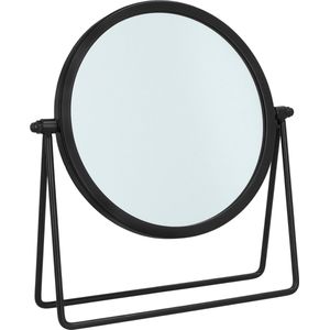 LYVION Make-up Spiegel - Staand - Zwart - Spiegels - Tafelspiegel - Cosmeticaspiegel - Spiegeltje - Metaal - diameter 16,5 cm