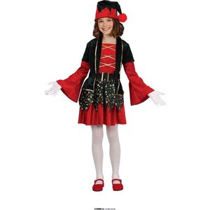 Guirma - Kerst & Oud & Nieuw Kostuum - Luxe Elf Rood Kind - Meisje - Rood, Zwart - 3 - 4 jaar - Halloween - Verkleedkleding