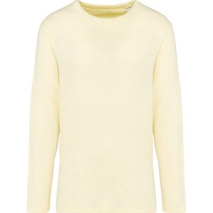 Biologische unisex sweater 'Terry' lange mouwen Washed Lemon Citrus - M