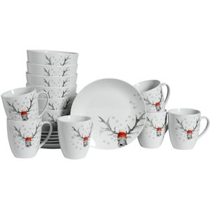 Ontbijtset met Scandinavisch Design - 18-delige Set - Voor 6 Personen