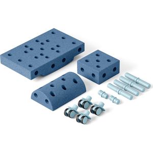Modu Curiosity Kit - Zachte blokken- 13 onderdelen- Open Ended speelgoed -Speelgoed 1 -2-3 jaar - Deep Blue / Sky Blue