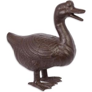 Gietijzeren beeld - Vrolijke Gans - Gedetailleerd sculptuur - 25 cm hoog