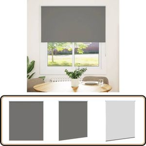 vidaXL Rolgordijn Verduisterend - 135x130 cm - Grijs Rolgordijnen - Privacy Gordijnen - Lichtwerende Gordijnen - Grijze Gordijnen - Interieur Decoratie